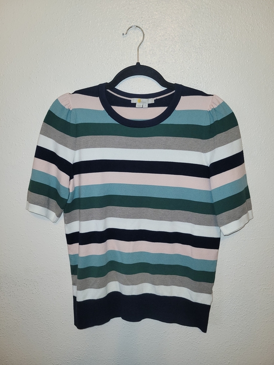 Boden Sweaters - Boden Striped Short Sleeve Sweater - Navy, Pink, Teal, Gray, White Small